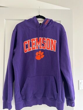 Colosseum Purple Clemson Hoodie with Orange Logo